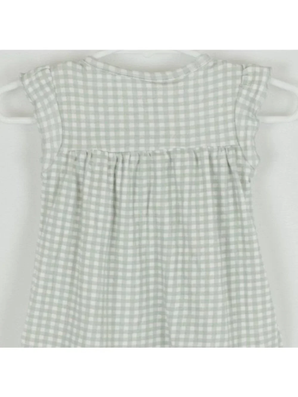 Carter's Infant Size 9 Months Green White Plaid Cap Sleeve Bodysuit Dress